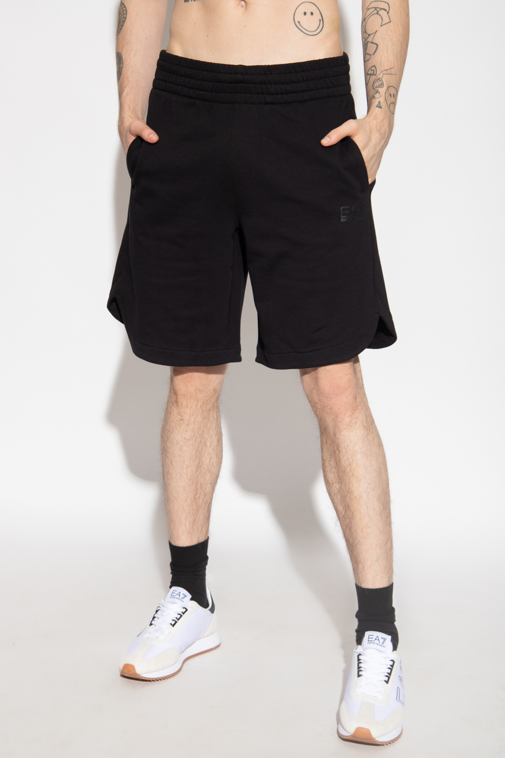 GenesinlifeShops Germany Black Shorts with logo EA7 Emporio